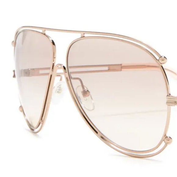 ICONIC Chloe ISIDORA 61mm Aviator Sunglasses Gradient Grey MSRP$420 RARE FIND main image 9